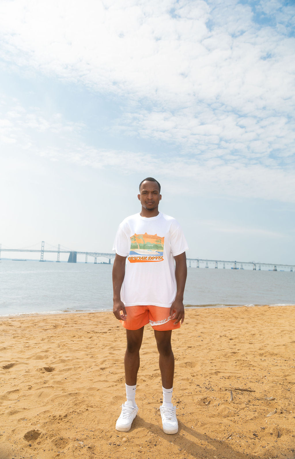 COASTAL SPEEDWAY TEE - WHITE (DISTRESSED PRINT)