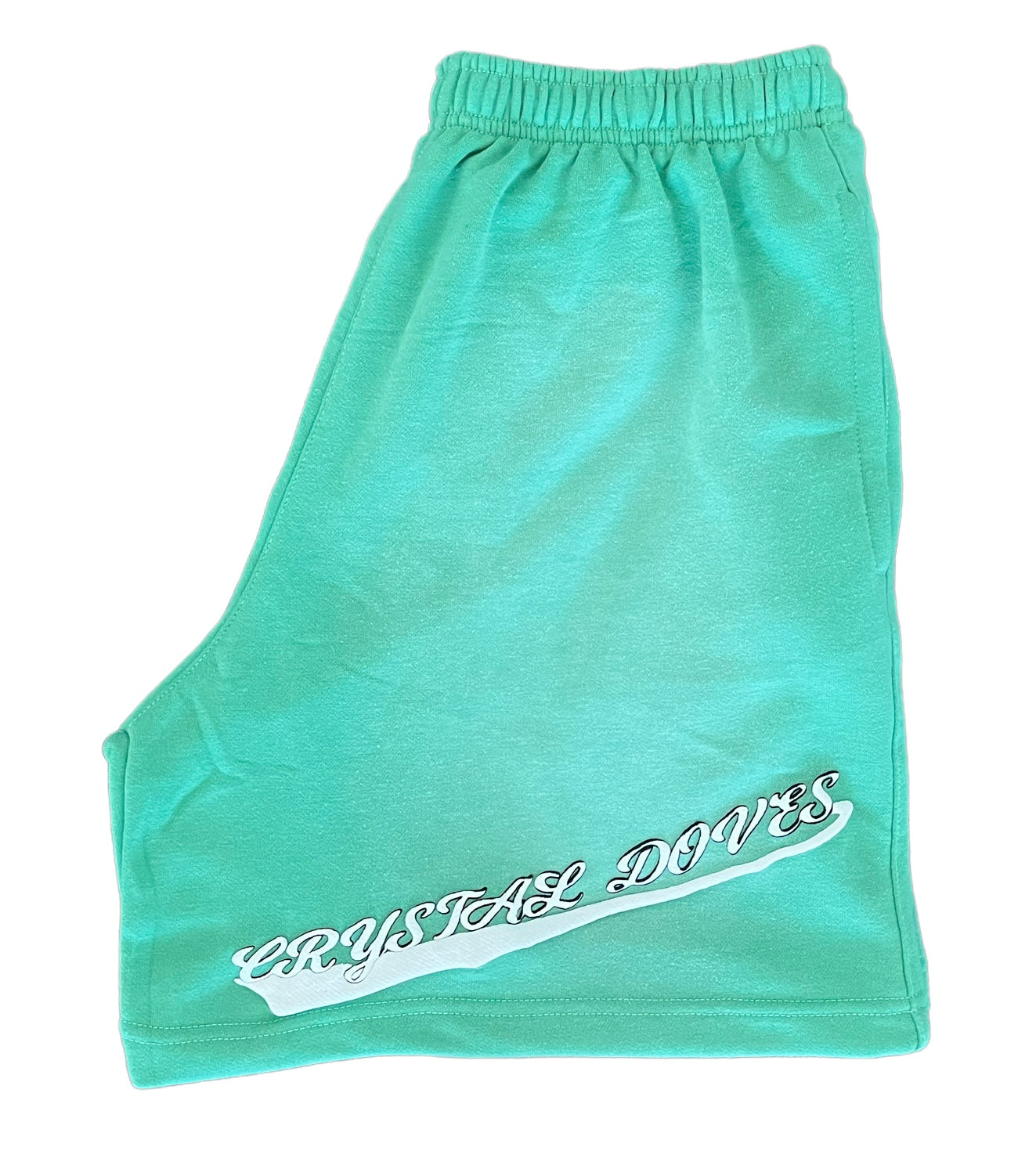 PUFF PRINT ACID WASHED SHORTS - PASTEL GREEN