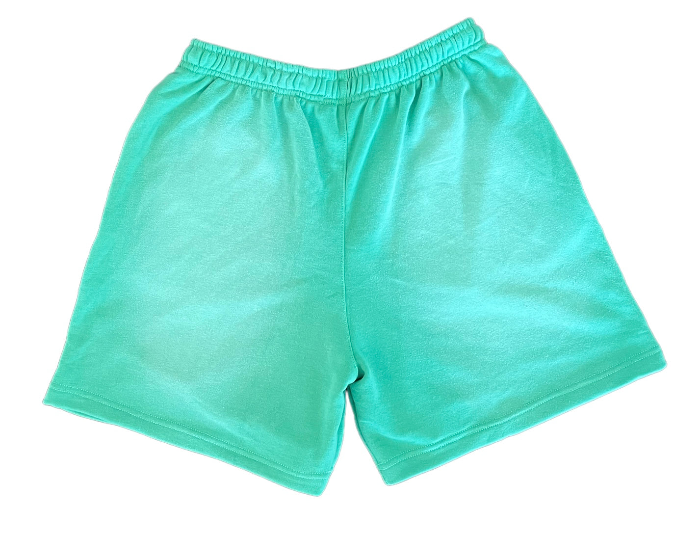 PUFF PRINT ACID WASHED SHORTS - PASTEL GREEN